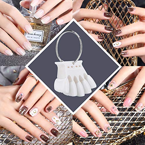 Nail Color Card, 50 Pcs Nail Art Practice Tips, Manicure Polish Gel Display Tool (1# White) - color: 1# White
