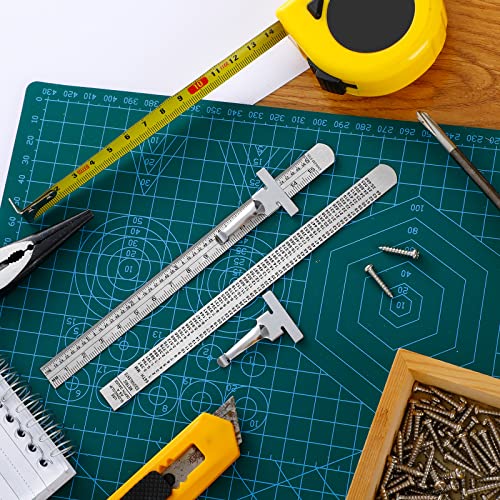 Frienda 20 Pieces 6 Inch Metal Pocket Ruler Mini Stainless Steel Clip Scale