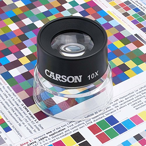 Carson LumiLoupe 10x Power Pre-Focused Stand Magnifier - Set of 10 (LL-10MU),Black/Clear - size: Pack of 10