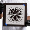 Radiating Scroll Star Stencil – Stencil Stop 6 Inch Reusable 14 Mil Mylar Painting Template - color: Radiating Scroll Star Stencil, size: 6 Inches