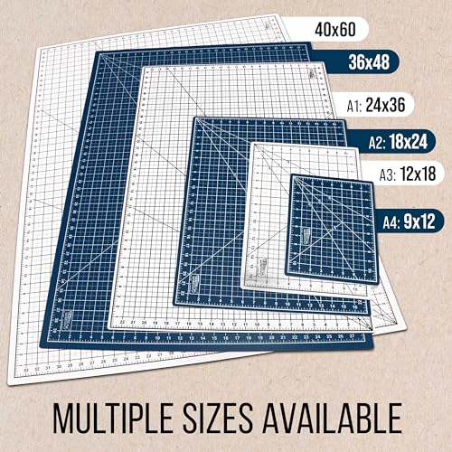 U.S. Art Supply 12"x18" Self-Healing Cutting Mat 6-Ply White/Blue - color: White/Blue
