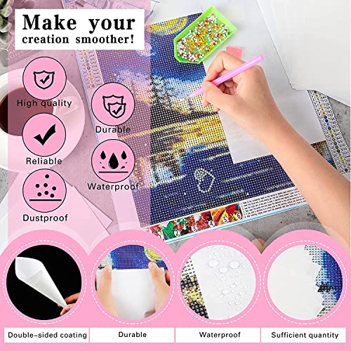 ALKRITA 300 Pieces Diamond Painting Release Paper 15 x 15cm and 15 x 10cm Non-Stick Silicone Release Paper Double-Sided 5D Diamond Painting Accessories Cover Replacement Paper - color: 300pcs-2