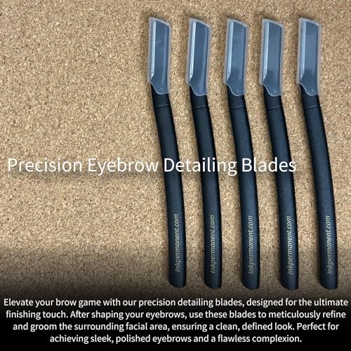 Ink Permanent Eyebrow Mapping Kit, 9-Piece Golden Ratio Caliper, 5 Razors
