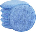 FONAROLL Microfiber Wax Applicator Pads, Car Wax Applicator, Buffing & Detail Polishing Foam Pads for Car Cleaning and Fine Polishing (5" Diameter, 6 Pack)… - color: Blue
