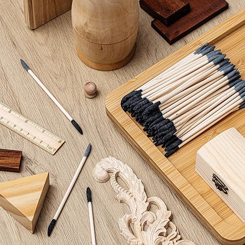 60 Pcs Sanding Sticks, Double End Matchsticks Sanding Twigs