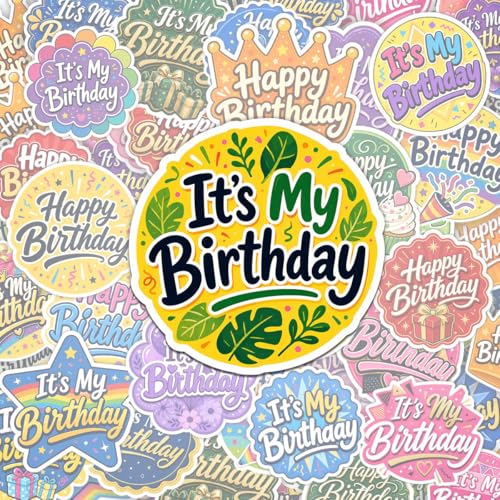 Vybonz Birthday Stickers Happy Birthday Party Celebration Decal Pack - color: Happy Birthday