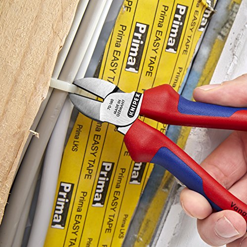 KNIPEX 70 02 160 Comfort Grip Diagonal Cutters - color: Multi-component Grips, Blue/Red, style: atramentized