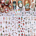 10 Sheets Christmas Nail Stickers for Nail Art,3D Self-Adhesive Nail Decals - color: Christmas