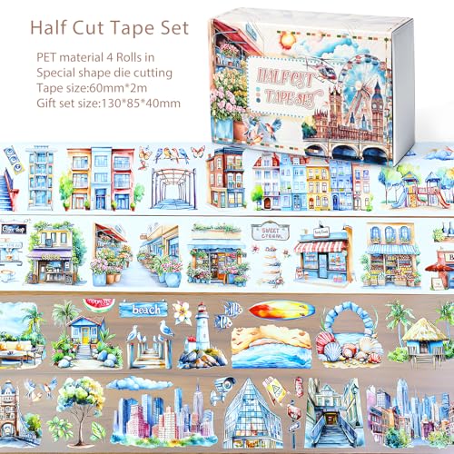 Snycler Pre-Cut PET Washi Tapes- 4 Rolls The World - color: The World