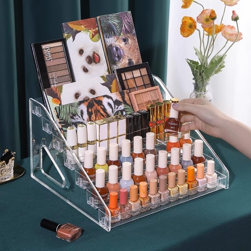7 Layer Acrylic Paint Organizer & Brush Holder Easy Assembly Paint Storage Rack Acrylic Display Rack for Craft Hobby Miniature Model Makeup Essential Oils Light Can Storage