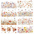 8 Pcs Boho Floral Rub-On Transfers for Furniture & Crafts - color: Boho Floral