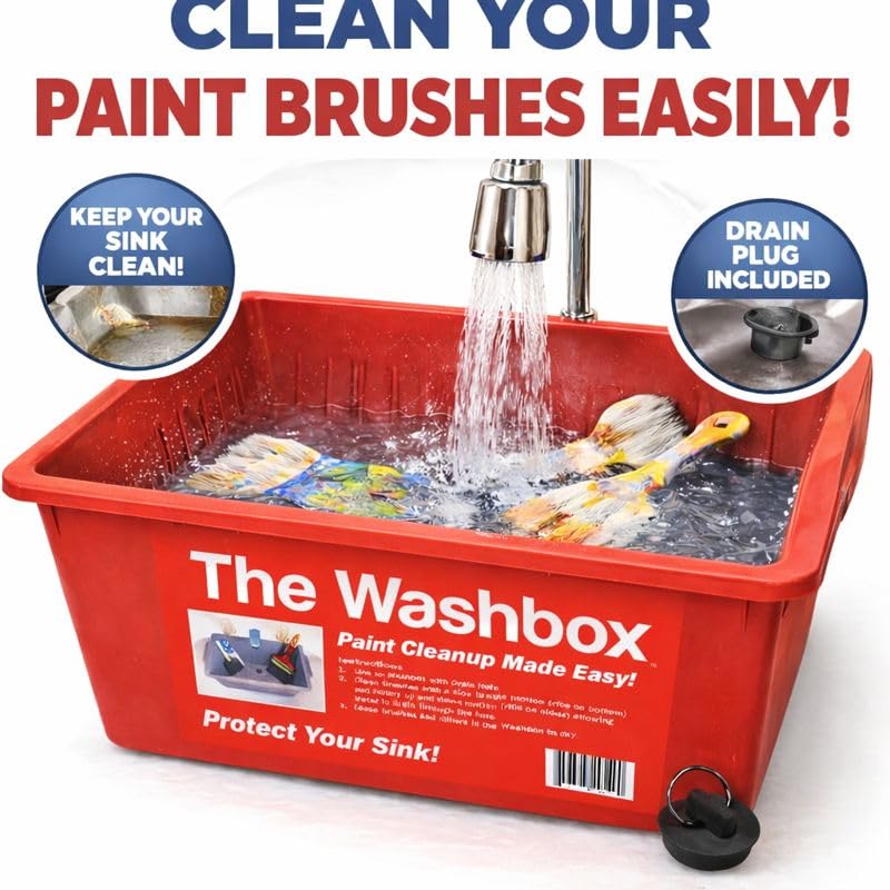 Paint Tray for Brush Clean Up Large Insert for Sinks to Make Paint Cleanup Easy (1, Red) - color: Red