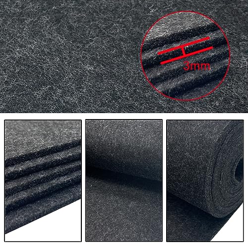 aufodara Felt Fabric 11.8 x 98.4 inch Craft Felt Fabric Roll, Felt 3mm Thick for Felt Table Mats DIY Arts & Crafts Patchwork Sewing Decorations (Grey Black) - color: Grey Black
