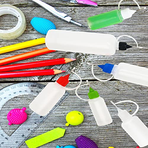 12 Pcs 1oz Precision Tip Applicator Bottles for Quilling Craft White Lids - size: 1 Ounce