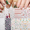 8 Sheets Christmas Nail Stickers for Nail Art, 3D Self-Adhesive Nail Decals - color: Christmas B