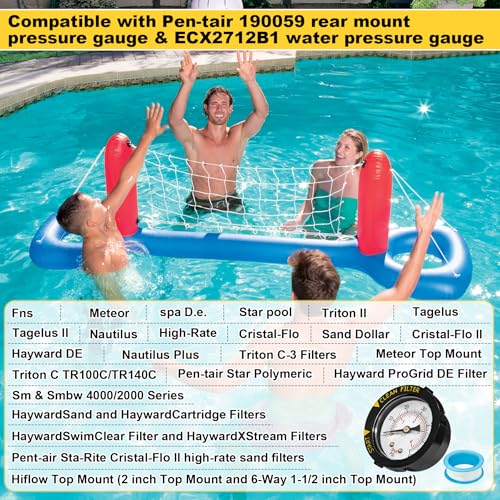 ECX2712B1 190059 Pressure Gauge Fits Pen-tair Pool/Spa Valve and Filter - size: 190059 ECX2712B1