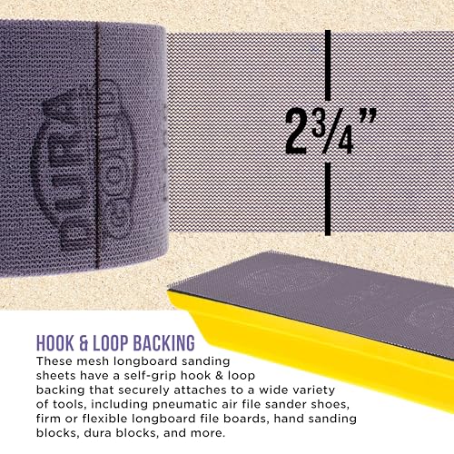 Dura-Gold Premium 120 Grit Purple Ceramic Mesh Longboard Sandpaper, 2-3/4" - style: 120 Grit