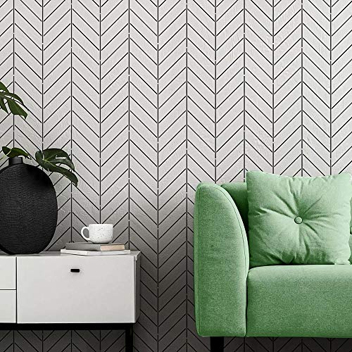 Fine Line Herringbone Wall Stencil - Geometric DIY Wall Design - Modern Pattern for Easy Home Makeover - Affordable Alternative to Wallpaper