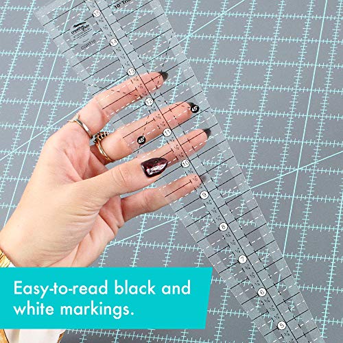 Creative Grids 10 Degree Triangle Ruler – CGRT10 – Made in USA, 3-1/4in x 16in, Non-Slip Grip Acrylic Quilting, Sewing, Crafting, Patchwork Ruler & Template