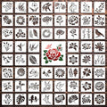 60Pcs Flower Stencils for Painting, Reusable Floral Template - style: Flower B