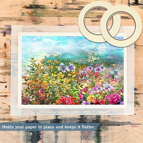 ALLFUN 2 Pack Masking Tape Painters Tape Artist Tape for Canvas Watercolor