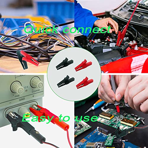 5 Pairs Fully Insulated 30A Safety Test Alligator Clips - style: Alligator clip