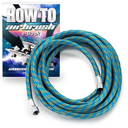 PointZero Airbrush 10' Braided Airbrush Air Hose - 1/8 in. BSP - size: 10 ft. Length