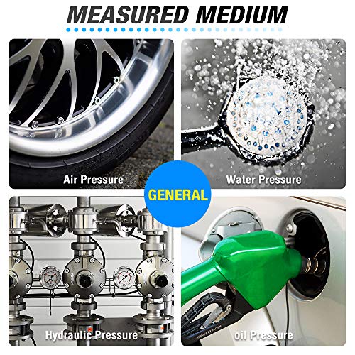 MEANLIN MEASURE 0-60Psi 2" Steel Double Graduated Air Test Pressure gauges, 3/4" FNPT Connection, -3-2-3% Accuracy - size: 0-60Psi, style: Chrome Body