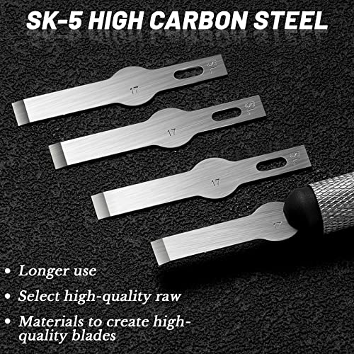 40 Pack 17 Hobby Knife Blades, High Carbon Steel Refills