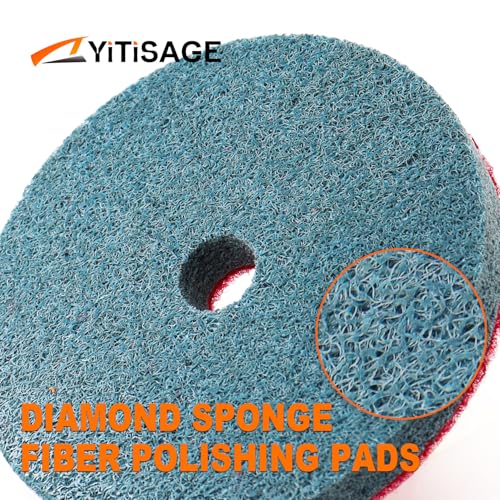 5" 2pcs Sponge Polishing Pads for Polishing Tile Marble Concrete Stone Clean Wet Use Buffing Pad(Grit 1000) - style: girt 1000-2pcs