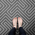 Linear Tile Stencil - Geometric Wall Stencils for Painting - Reusable Floor & Wall Stencils - DIY Backsplash & Floor Makeover (2 LG Tiles Stacked Vertically) - size: Large Double Tile (2 LG Tiles Stacked Vertically)