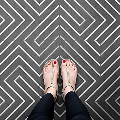 Linear Tile Stencil - Geometric Wall Stencils for Painting - Reusable Floor & Wall Stencils - DIY Backsplash & Floor Makeover (Medium 8"x8") - size: Medium 8"x8"