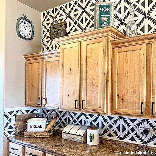 Aztec Tile Stencil - Tile Stencils for Painting Tile Floor - Reusable Tile Stencils for Linoleum and Cement Floors - Paint Your Old Tile and Save - Stencils for Painting Floors (Medium 8"x8") - size: Medium (8"x8")