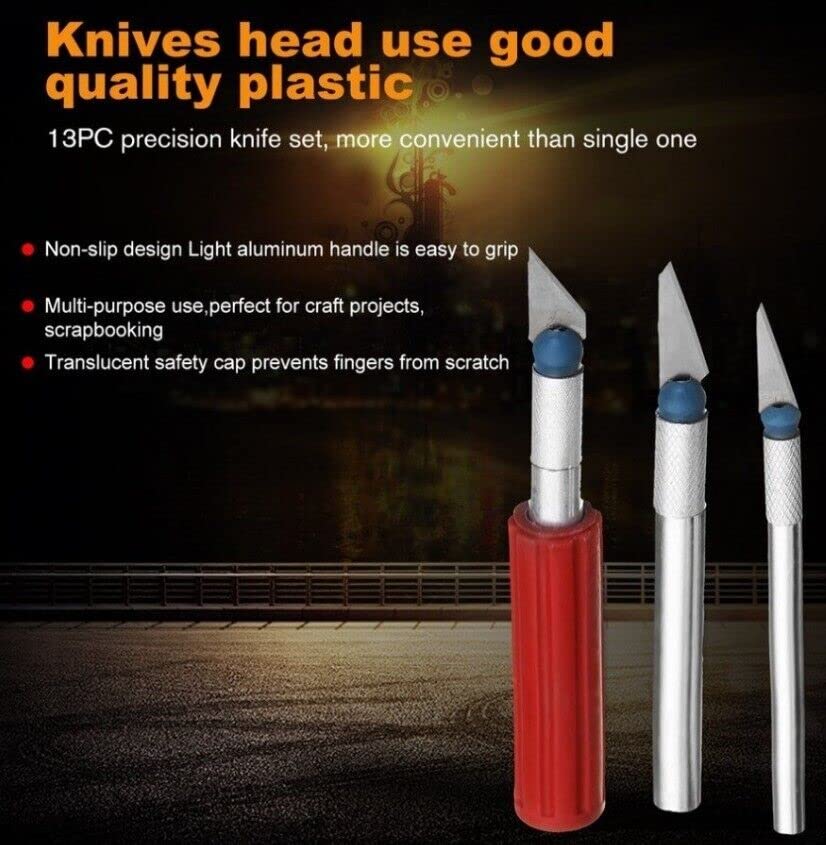 13pc Precision Knife Set Kit Exacto Knives Blades Craft Razor Sculpting Art Tool