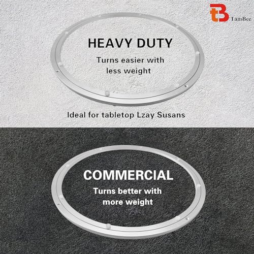 TamBee Aluminum Lazy Susan Heavy Duty Metal Rotating Hardware Turntable Bearing Ring Lazy Susan Base Only (8-Inch Heavy Duty) - size: 8-Inch (10mm)
