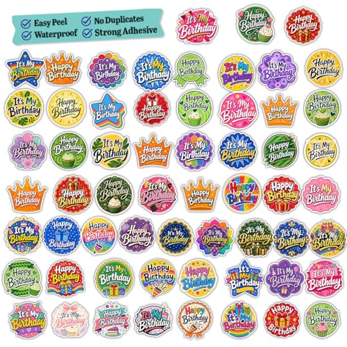 Vybonz Birthday Stickers Happy Birthday Party Celebration Decal Pack - color: Happy Birthday