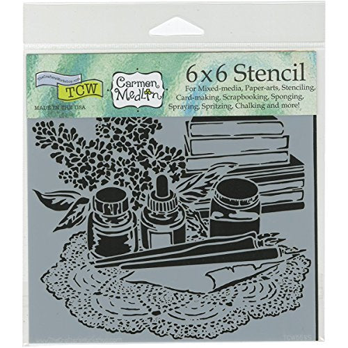 The Crafters Workshop Literary Stencil, Transparent, 6 x 6-Inch (18 x 16 x 0.1 cm) - style: Literary