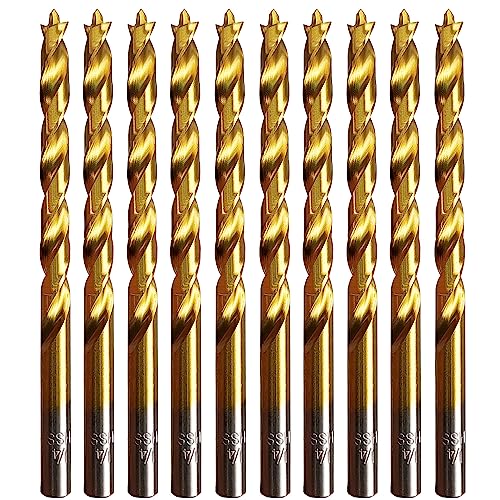 10-Piece 1/4-Inch HSS Brad Point Wood Drill Bits with Storage Case - style: 1/4" Brad Point