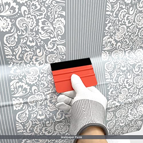 EHDIS 10pcs Vinyl Squeegee 4 Inch Car Vinyl Scraper Decal Applicator Window Tint Wallpaper Smoothing Tool with Black Fabric Felt Edge (Red) - color: Red