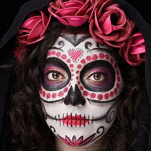 BADCOLOR 3PCS Face Paint Kit Sticks, Black White Red Eye Black Sticks Face Body Paint Makeup for Clown Sports Professional Halloween SFX Makeup Cosplay Joker Zombie Vampire Costume Parties - color: 3PCS Joker