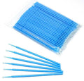 100 2mm Medium Touch Up Micro Brush Applicator for Detail Painting, Cleaning, Gluing - Auto, Marine, Crafts, Model Making, Cosmetics - Blue
