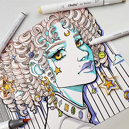 Ohuhu Fineliner Micro Drawing Pens: 8-size Tips (Ultra-fine, Fine & Brush)