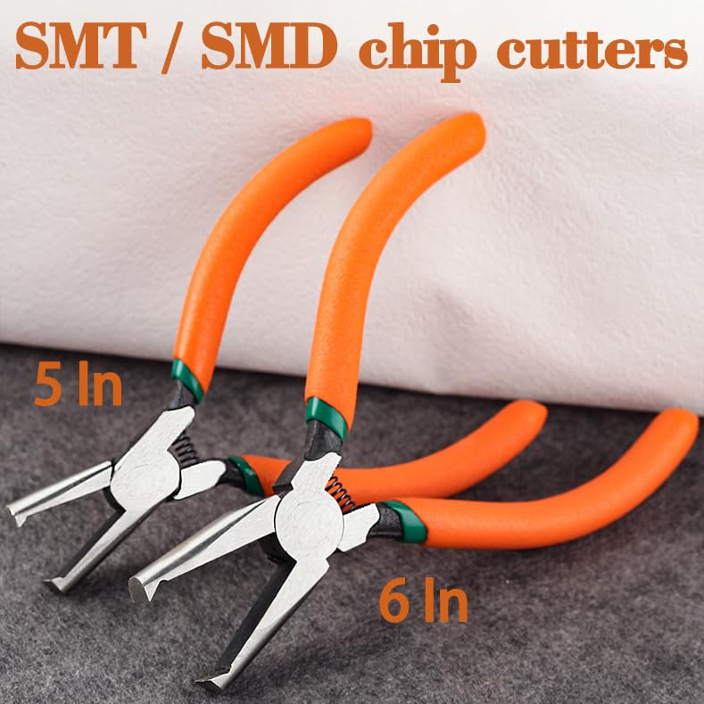 5-Inch Transverse End Cutter SMT/SMD Chip Side Cutting Pliers Front Angle Nipper With Extra Long Flat Nose Tip 90 Degree Blade Precision Plastic Model - style: 5"
