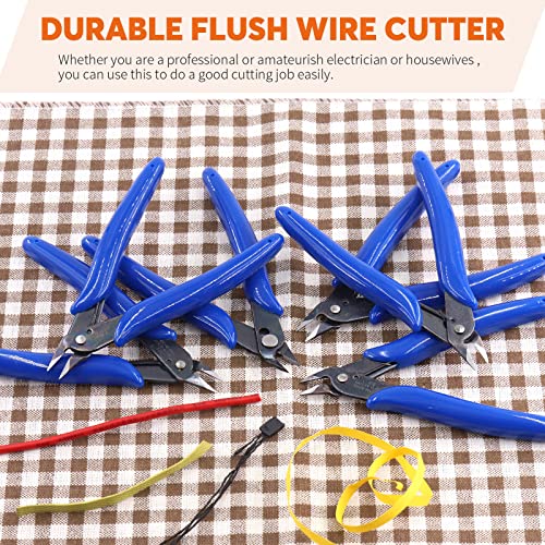 6Pcs 5 Inch Micro Wire Flush Cutters, Precision Plastic Model Flush Cutter Side Cutting Pliers, Ultra Sharp Flush Nippers Tool For Electronics Industry/Jewelry Processing/Hobby Model Making
