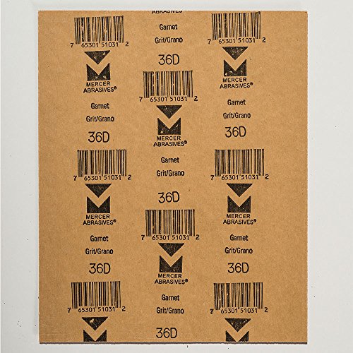 Mercer Industries 206036D - 9 x 11 Garnet Paper Sheets, Grit 36D (50 pack) - size: Grit 36D, style: 50 pack