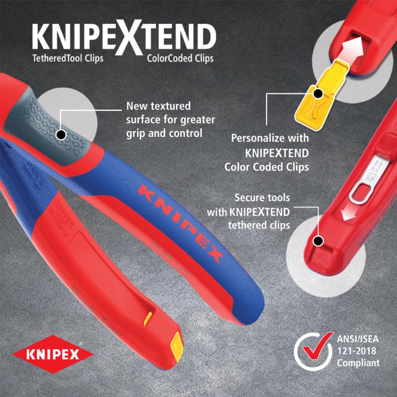 KNIPEX 70 02 160 Comfort Grip Diagonal Cutters - color: Multi-component Grips, Blue/Red, style: atramentized