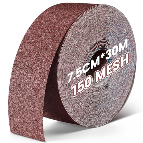 150 Grit Sandpaper Roll for Drum Sander, 3"x100 ft Emery Sand Paper - size: 150 Grit