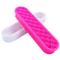 Rose Red Silica Gel Makeup Brush Holder Box - color: Rose Red