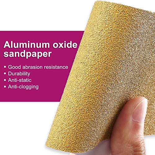 LotFancy 80 Grit PSA Sandpaper Roll, Self Adhesive Sticky Back Longboard Sand Paper, 2-3/4" Wide by 21.9 Yard Long, Aluminum Oxide Sanding Roll, for Automotive and Woodworking - size: 80 Grit