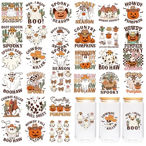 Halloween UV DTF Cup Wraps, Transfer Stickers for Glass Tumblers - color: Halloween725